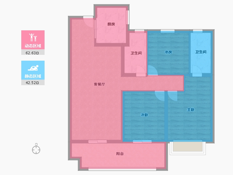 山东省-潍坊市-新力帝泊湾-94.00-户型库-动静分区