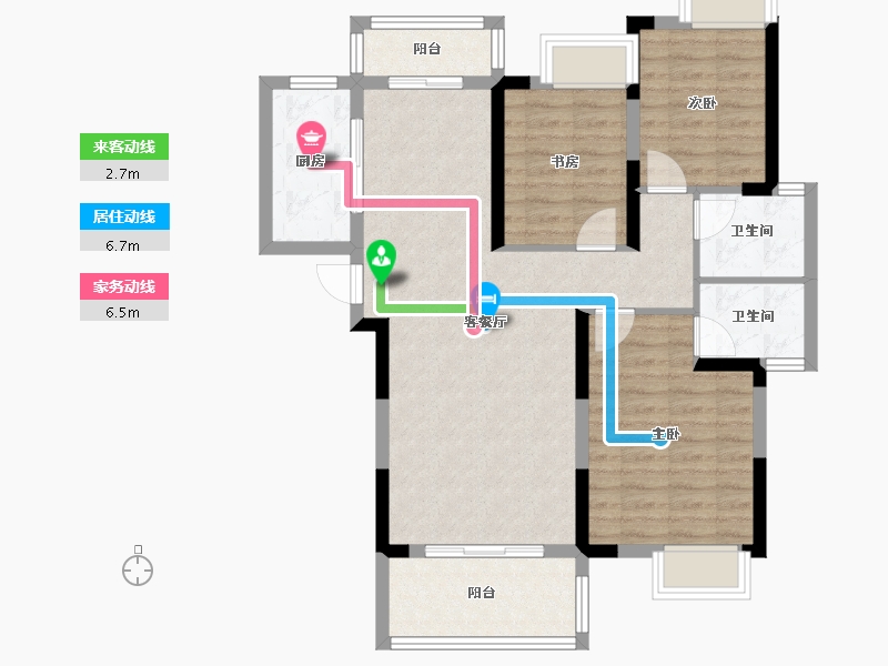 湖北省-荆州市-松滋翰林城-116.80-户型库-动静线