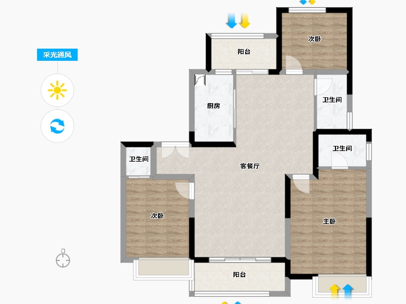 河南省-鹤壁市-东润如园-139.00-户型库-采光通风