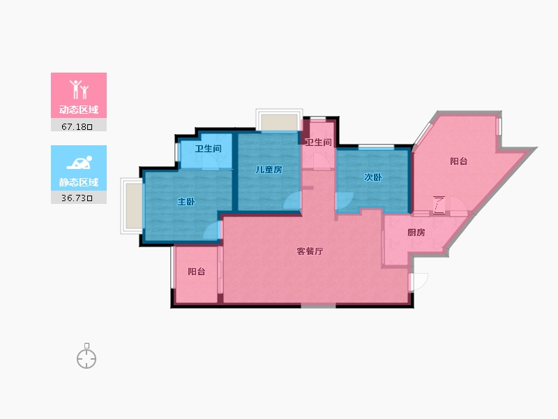 福建省-泉州市-万科金域滨江-87.00-户型库-动静分区