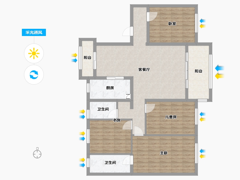 湖南省-衡阳市-碧桂园酃湖世家-150.00-户型库-采光通风