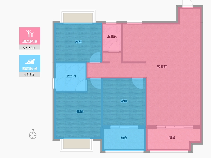 广西壮族自治区-河池市-南桥新城-98.00-户型库-动静分区