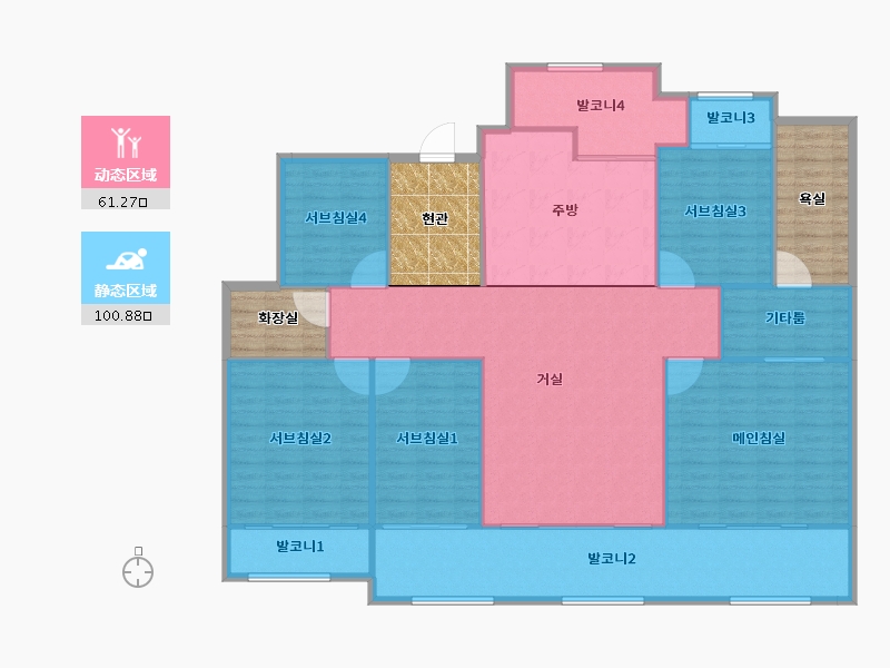 경기도-안양시 동안구-비산한화꿈에그린-171.09-户型库-动静分区