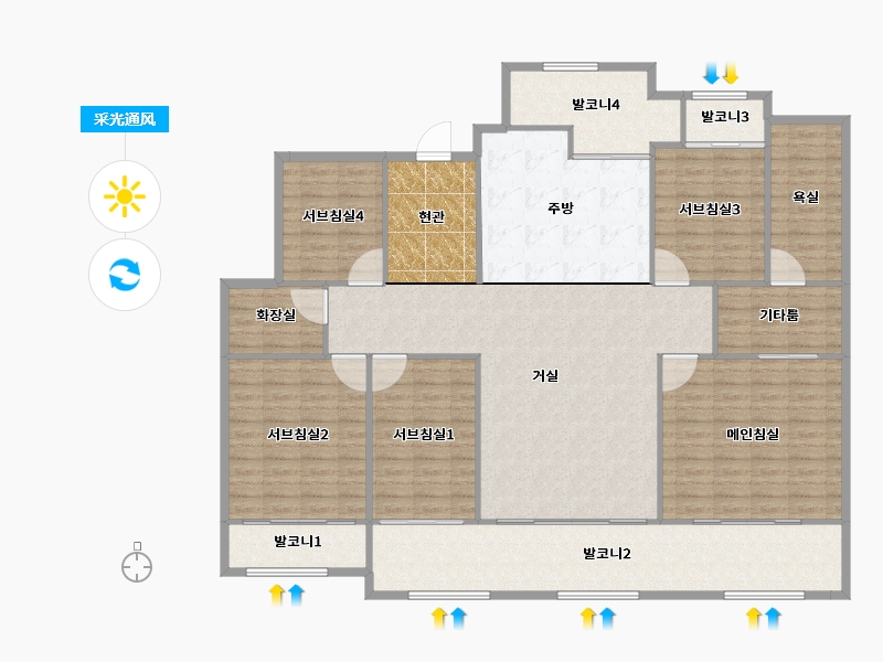 경기도-안양시 동안구-비산한화꿈에그린-171.09-户型库-采光通风