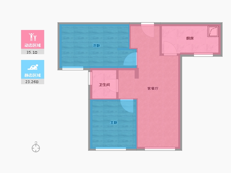 新疆维吾尔自治区-乌鲁木齐市-万科都会传奇2期-51.50-户型库-动静分区