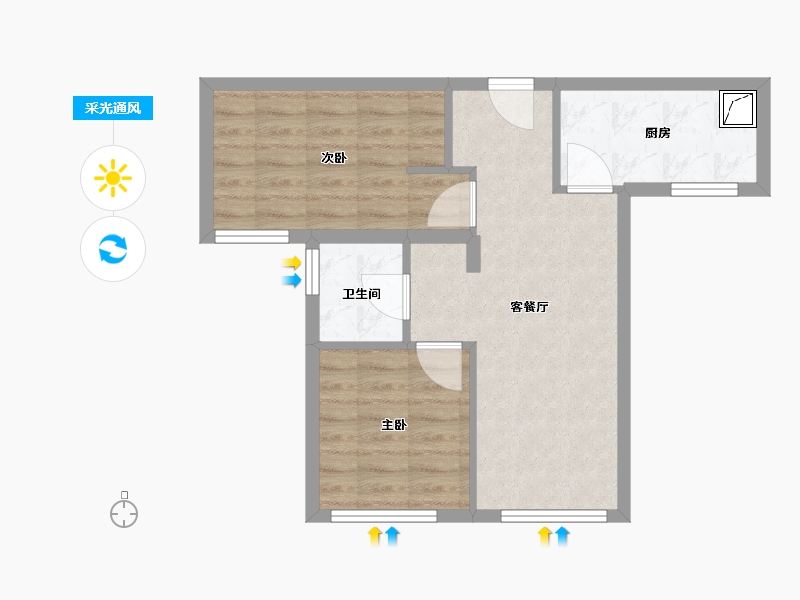 新疆维吾尔自治区-乌鲁木齐市-万科都会传奇2期-51.50-户型库-采光通风