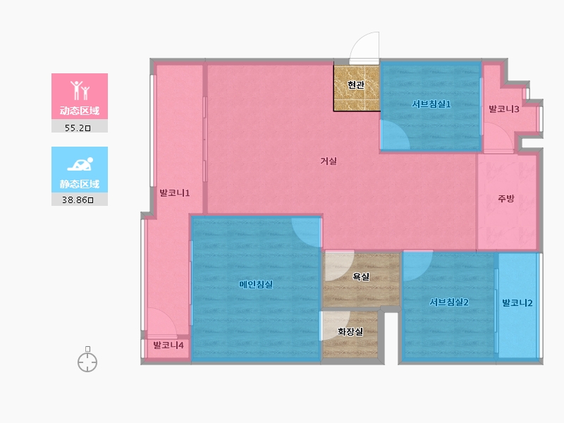 경기도-안양시 만안구-성원2차-95.85-户型库-动静分区