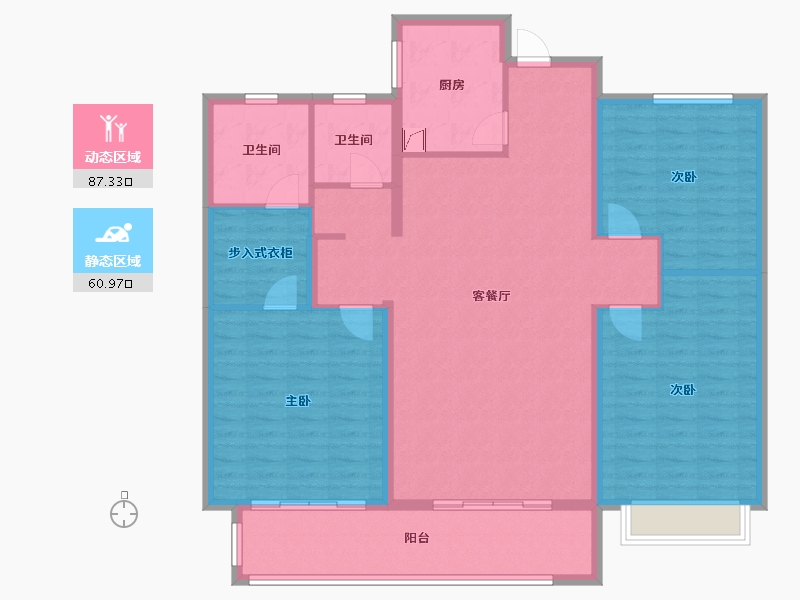 山东省-泰安市-宁阳中达尚城-135.00-户型库-动静分区