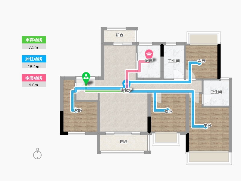 四川省-成都市-金科中梁·美院-96.00-户型库-动静线