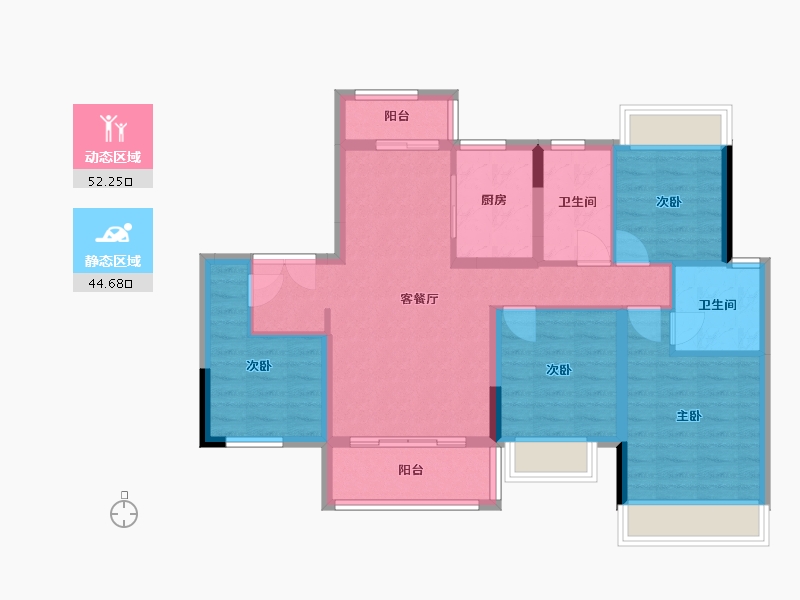 四川省-成都市-金科中梁·美院-96.00-户型库-动静分区