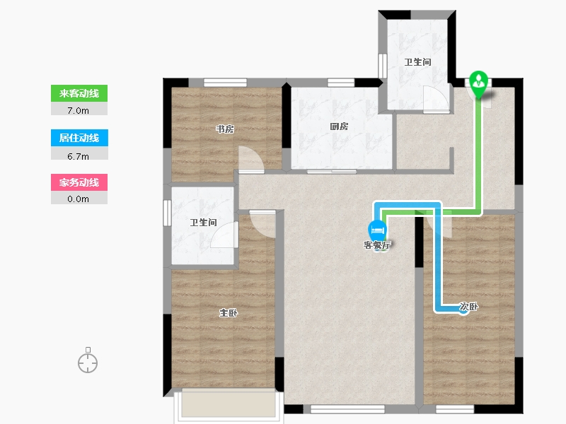 辽宁省-沈阳市-招商观园-88.00-户型库-动静线