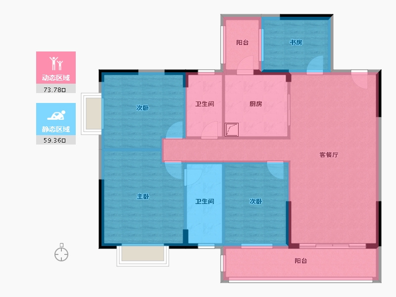 广西壮族自治区-南宁市-区直机关第一幼儿园宿舍区-119.00-户型库-动静分区