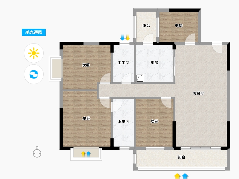 广西壮族自治区-南宁市-区直机关第一幼儿园宿舍区-119.00-户型库-采光通风