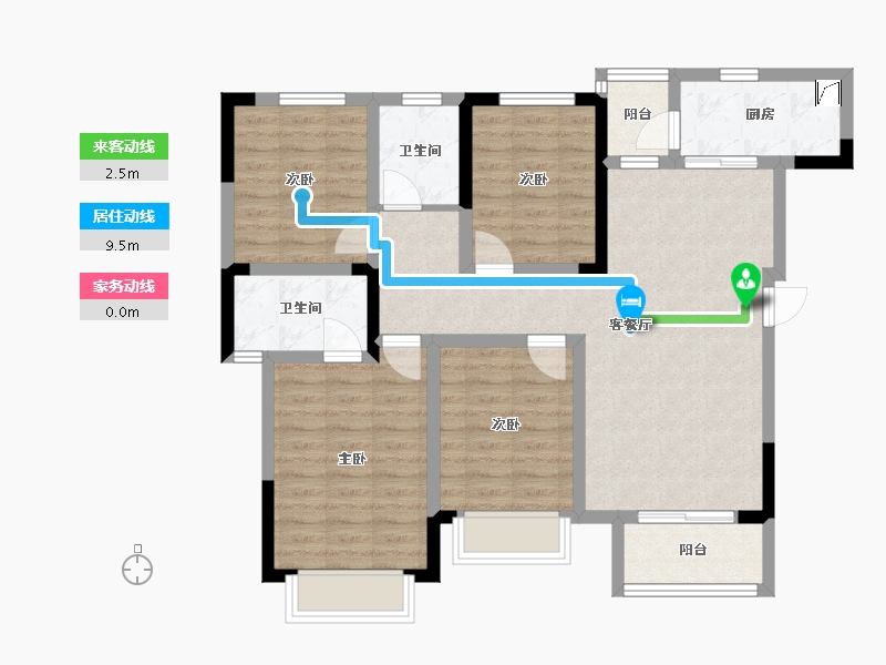 四川省-眉山市-融创南凌樾-92.00-户型库-动静线