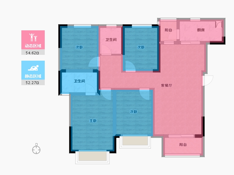 四川省-眉山市-融创南凌樾-92.00-户型库-动静分区