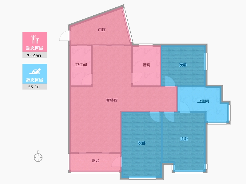 湖北省-武汉市-坤合·云海城-119.00-户型库-动静分区