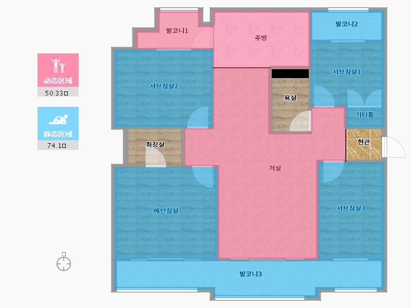 서울특별시-강동구-선사현대-125.64-户型库-动静分区