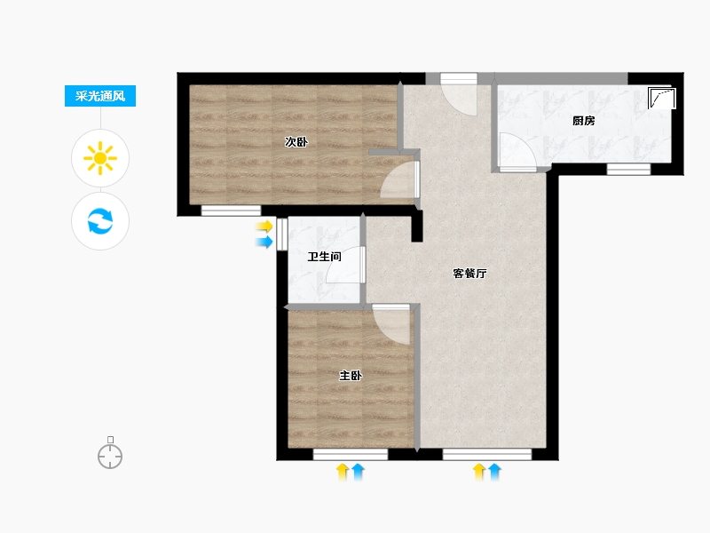 新疆维吾尔自治区-乌鲁木齐市-万科都会传奇2期-51.00-户型库-采光通风