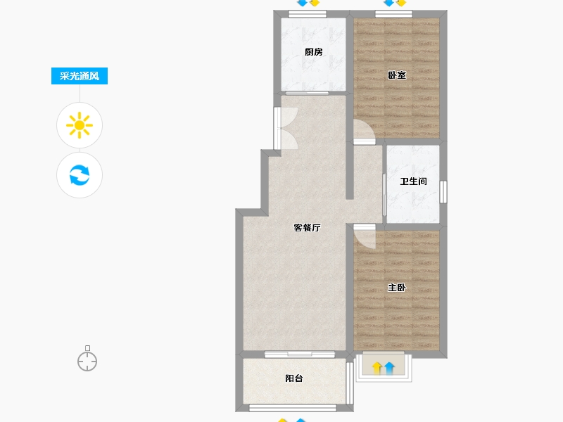 内蒙古自治区-乌兰察布市-新华世纪城-88.09-户型库-采光通风