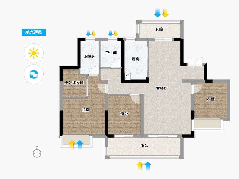 四川省-成都市-新悦府-143.00-户型库-采光通风