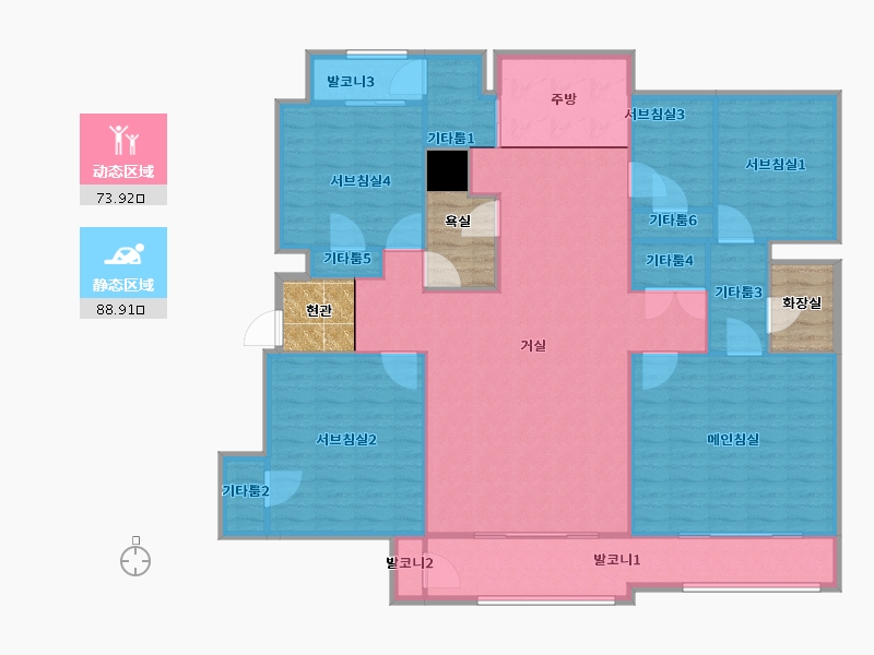 서울특별시-강남구-우성3차-162.65-户型库-动静分区