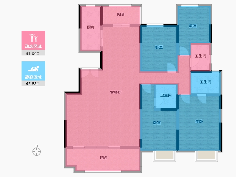 陕西省-西安市-中海曲江大城君尚府-149.00-户型库-动静分区