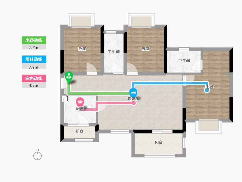 四川省-广安市-承平盛世-90.35-户型库-动静线