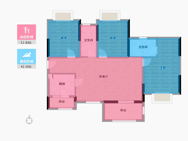 四川省-广安市-承平盛世-90.35-户型库-动静分区