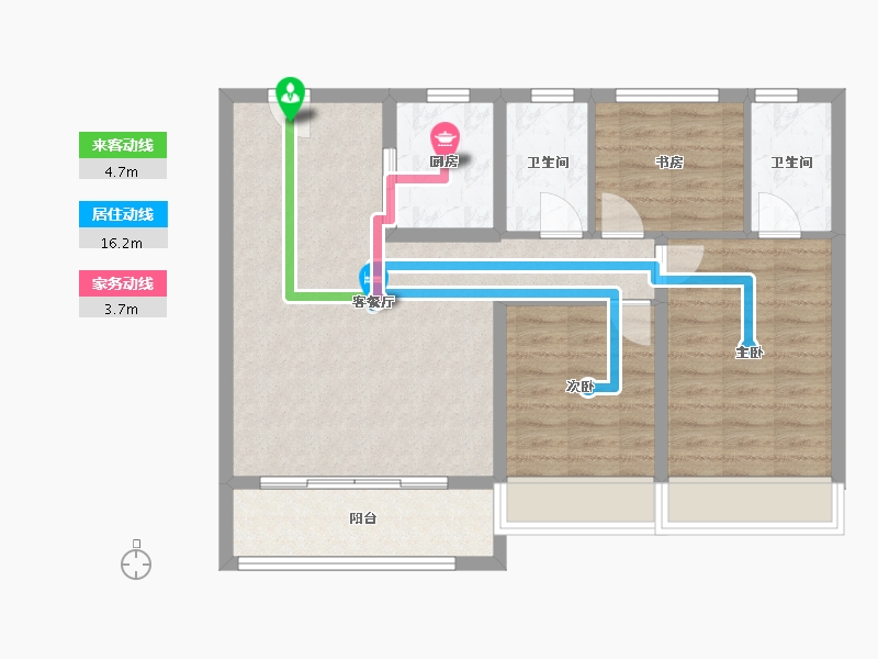 浙江省-杭州市-河语光年府-86.00-户型库-动静线