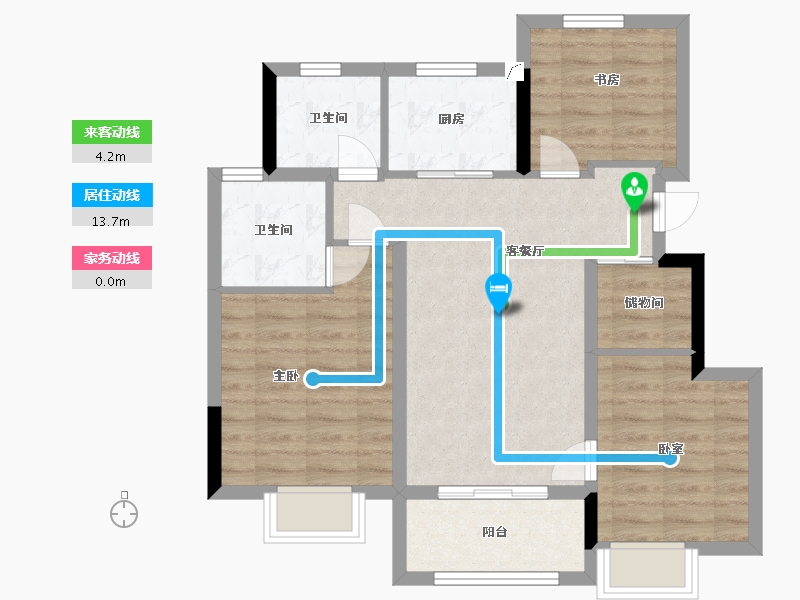 浙江省-嘉兴市-朗诗绿洲璟院-74.00-户型库-动静线