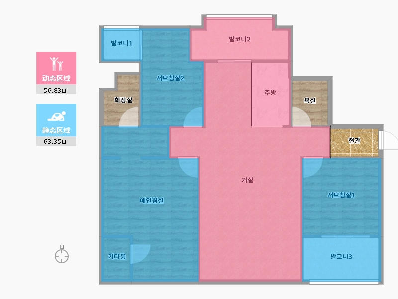 경기도-용인시 기흥구-지석마을진흥더루벤스2단지-121.92-户型库-动静分区