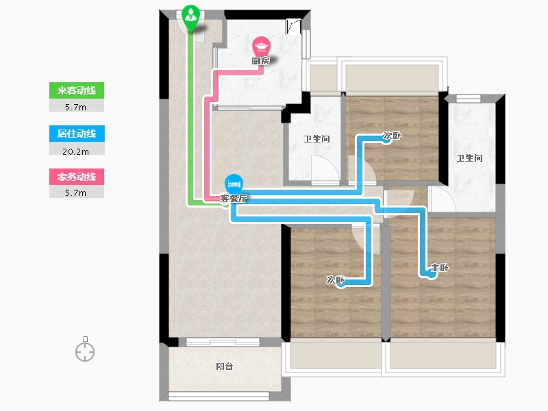 上海-上海市-首创禧瑞荟-70.00-户型库-动静线