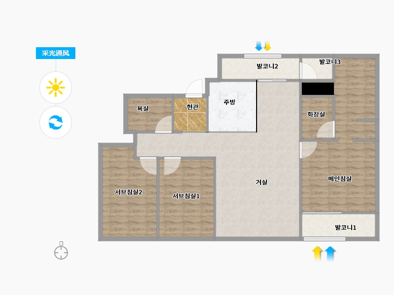 서울특별시-강남구-강남LH1단지(e편한세상)-112.87-户型库-采光通风