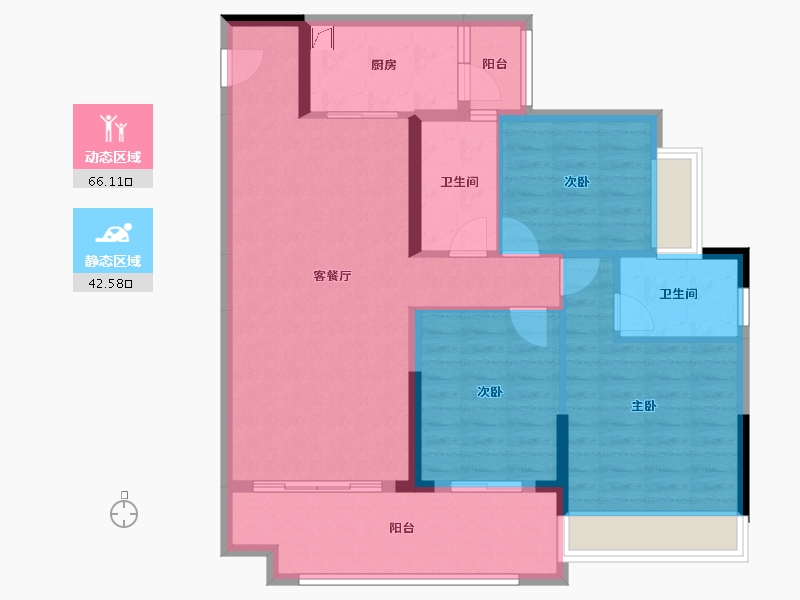 广东省-梅州市-富力城-105.00-户型库-动静分区