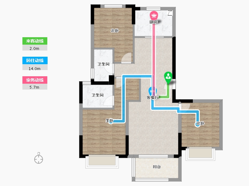 浙江省-温州市-瓯锦苑-112.00-户型库-动静线