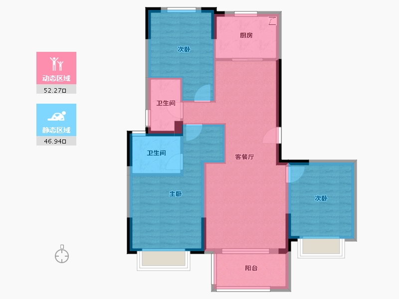 浙江省-温州市-瓯锦苑-112.00-户型库-动静分区