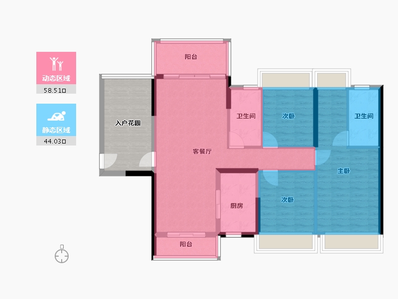 广东省-江门市-越秀星汇名庭-104.00-户型库-动静分区