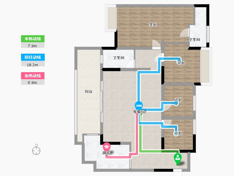 四川省-达州市-宏义江湾城-130.00-户型库-动静线