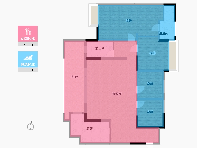 四川省-达州市-宏义江湾城-130.00-户型库-动静分区