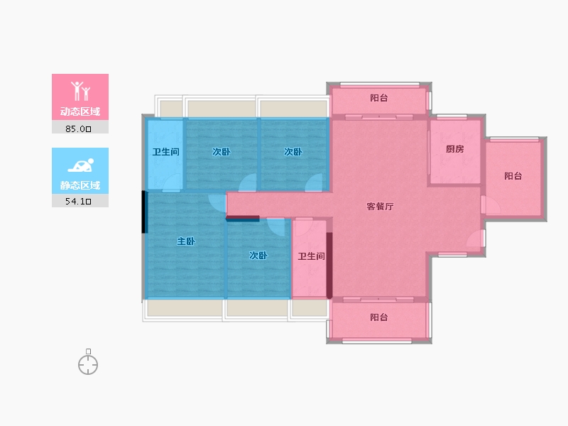 广东省-云浮市-汇景城-128.79-户型库-动静分区