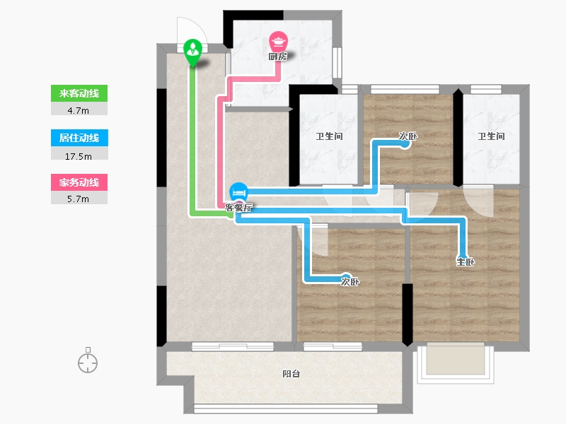 福建省-福州市-禹融府-70.00-户型库-动静线