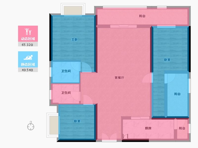 广东省-深圳市-仁恒公园世纪-115.00-户型库-动静分区