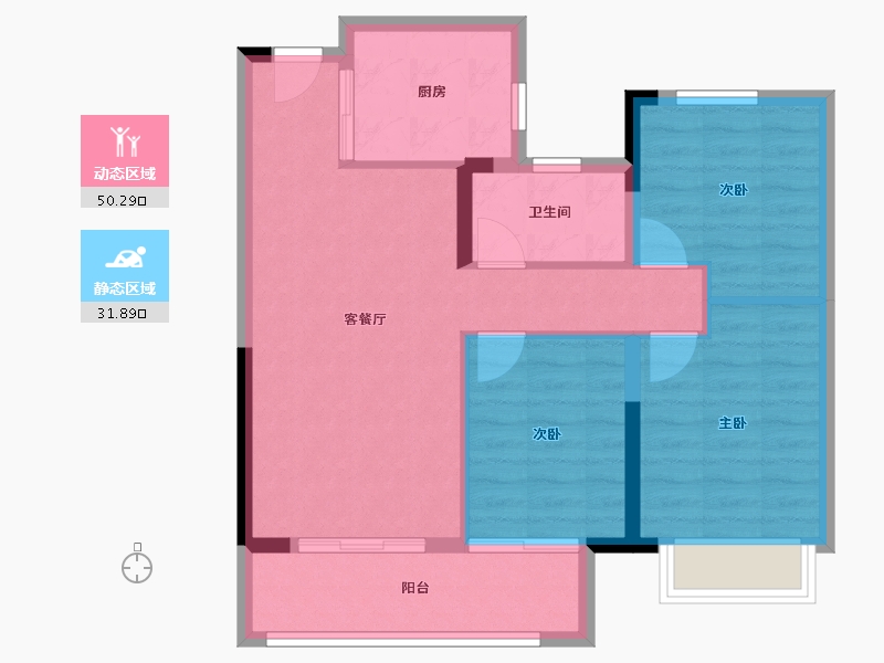 湖北省-武汉市-东原印未来-78.42-户型库-动静分区