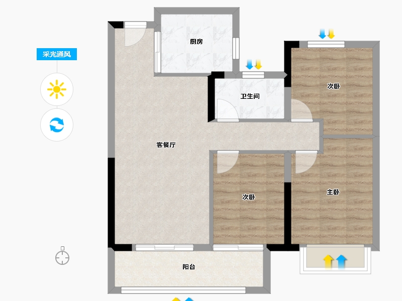 湖北省-武汉市-东原印未来-78.42-户型库-采光通风