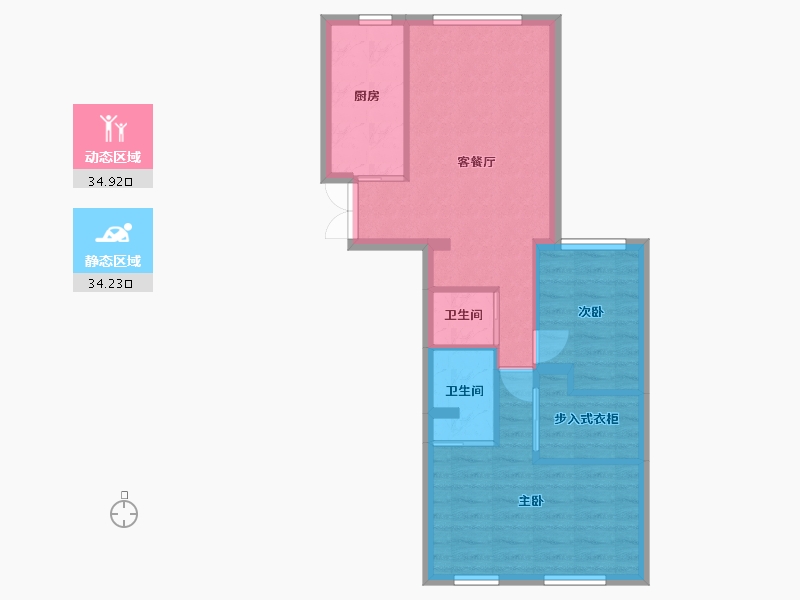 新疆维吾尔自治区-乌鲁木齐市-通嘉东方御景-62.54-户型库-动静分区