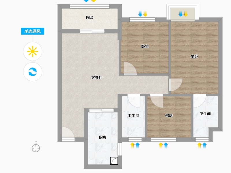 福建省-南平市-正荣悦璟湾-70.00-户型库-采光通风