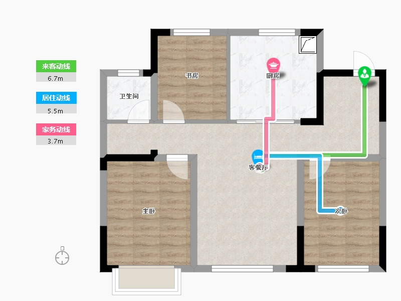 辽宁省-葫芦岛市-澜湾壹品-75.00-户型库-动静线