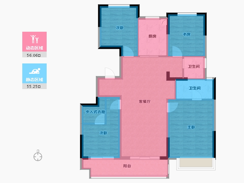 浙江省-嘉兴市-云悦-106.00-户型库-动静分区