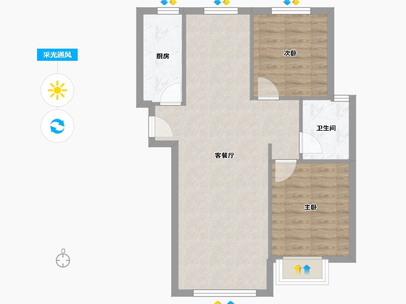 河北省-廊坊市-中建和悦国际-68.86-户型库-采光通风