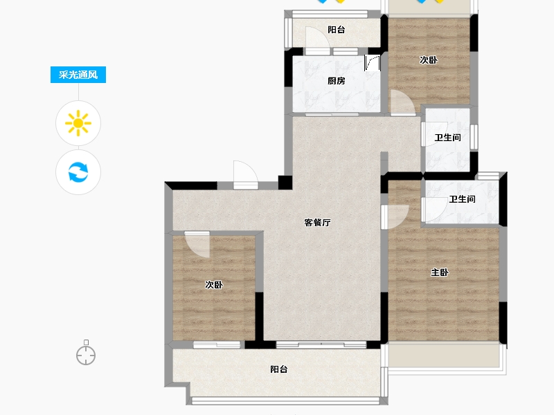 安徽省-六安市-六安碧桂园-115.00-户型库-采光通风